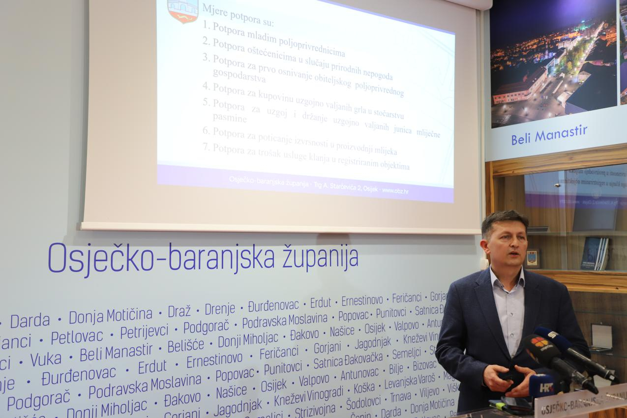 Osječko-baranjska županija za 17 posto povećala potpore u poljoprivredi i ruralnom razvoju