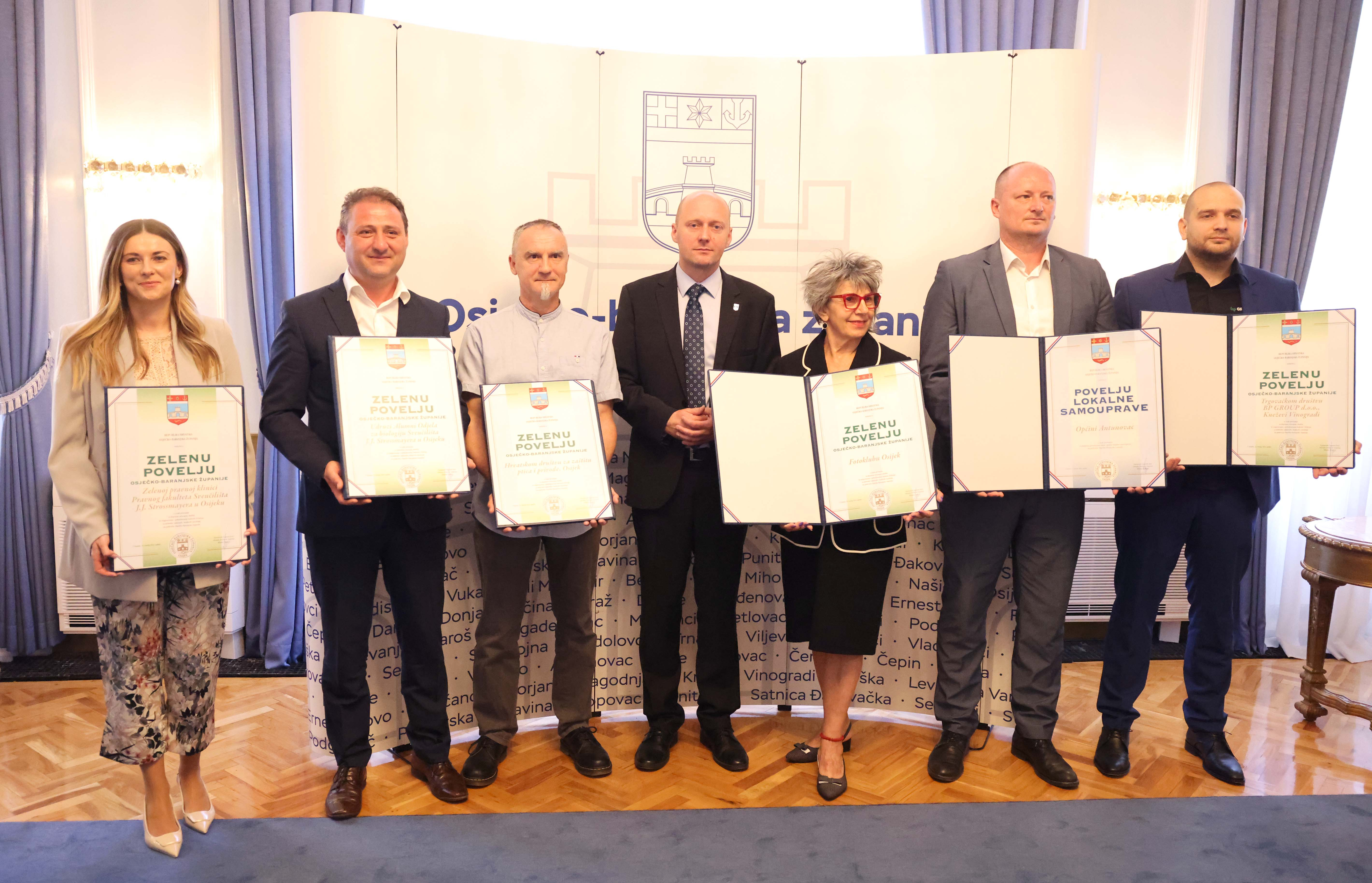 Uručene Zelene povelje i Povelja lokalne samouprave Osječko-baranjske županije