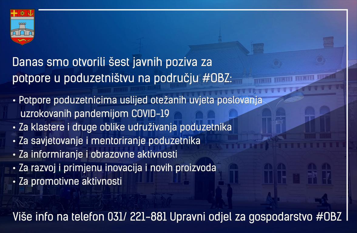 Osječko-baranjska županija objavila šest novih javnih poziva za poticanje poduzetništva